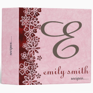 Personalized Modern Monogram Recipes 3 Ring Binder