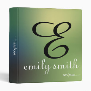 Personalized Modern Monogram Recipes Binder