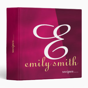 Personalized Modern Monogram Recipes Cook Book Binder