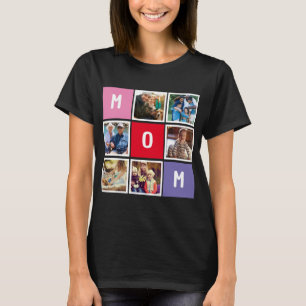 Personalized Modern Mothers day Mom Photo Collage T-Shirt