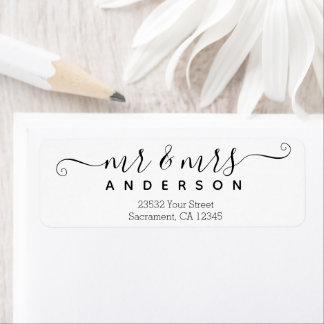 Personalized Modern Mr and Mrs Family Last Name 
