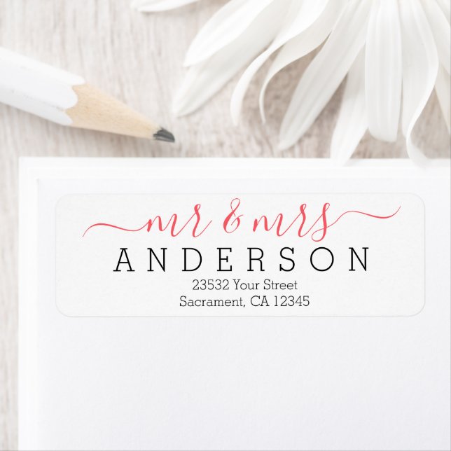 Personalized Modern Mr and Mrs Family Name Return (Insitu)