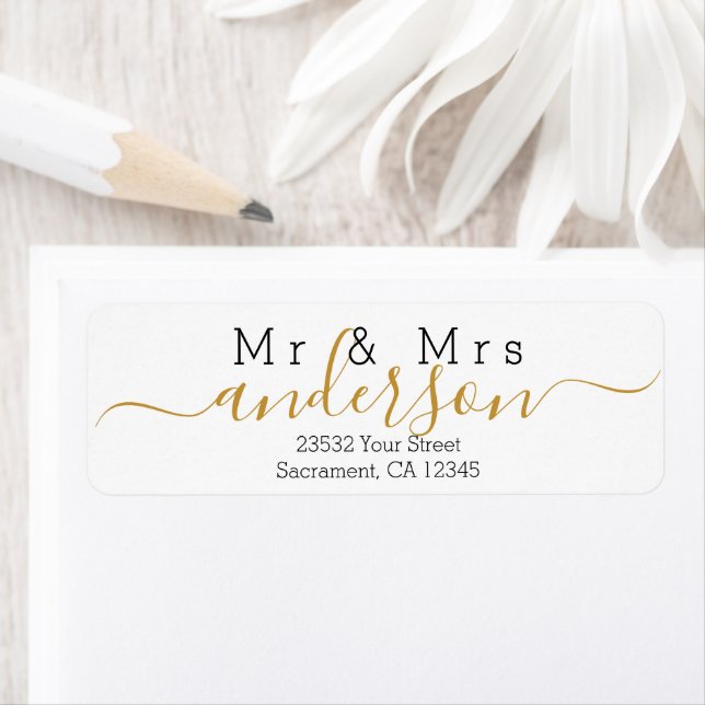 Personalized Modern Mr and Mrs Family Name Return (Insitu)