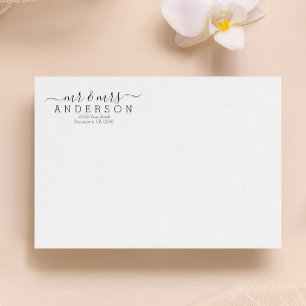 Personalized Modern Mr and Mrs Family Name Return