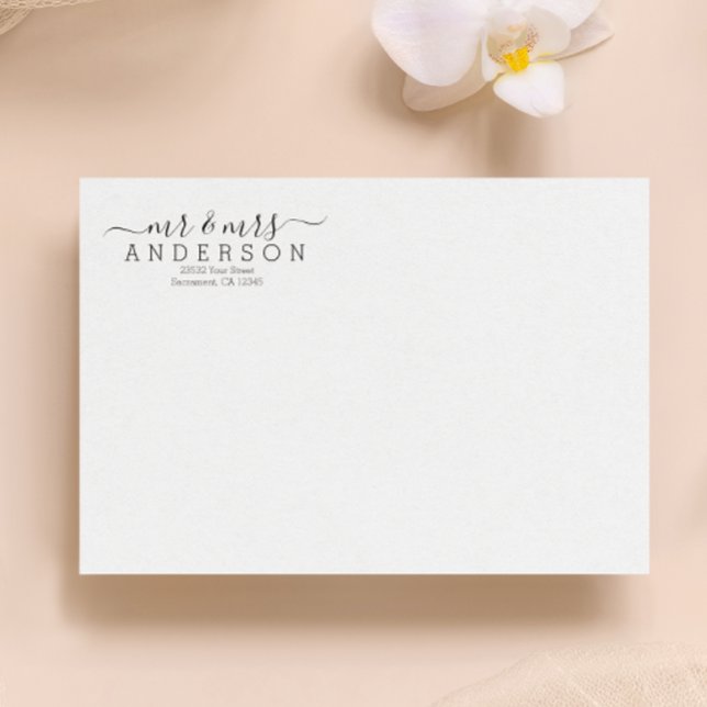 Personalized Modern Mr and Mrs Family Name Return (Creator Uploaded)