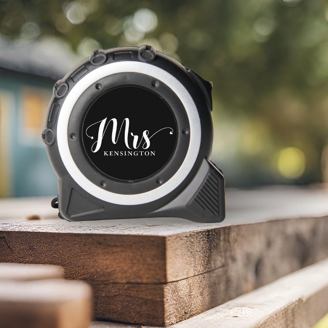 Personalized Modern Mrs Newlywed Typography 1 (Personalized Modern Mrs Newlywed Typography Tape Measure)