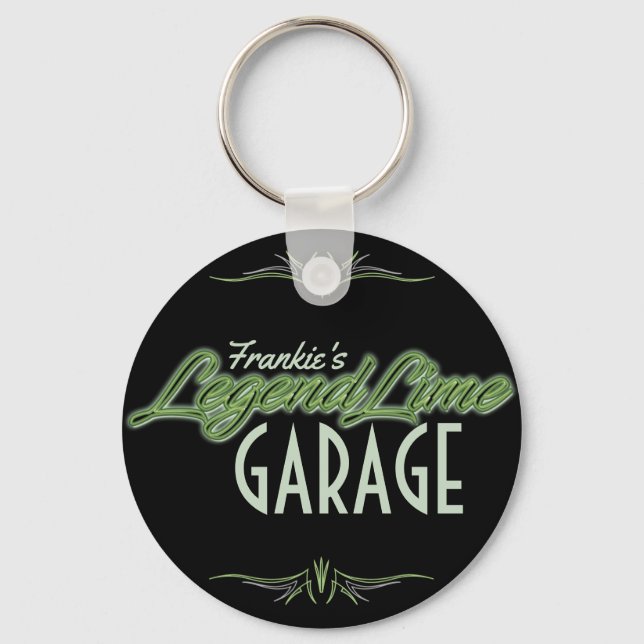 Personalized Modern Muscle Car Legend Lime Custom Keychain (Front)