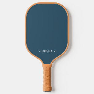 Personalized Modern Muted Blue Name Pickleball Paddle