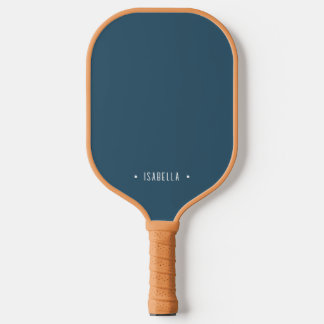 Personalized Modern Muted Blue Name Pickleball Paddle