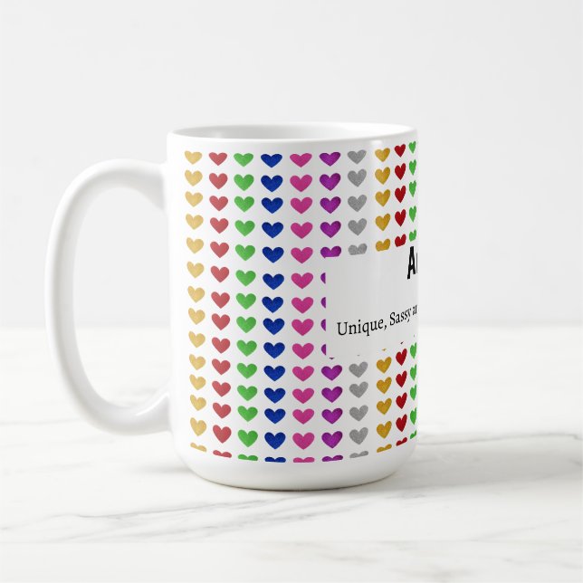 Personalized modern  Name Meaning Definition  Coffee Mug (Left)