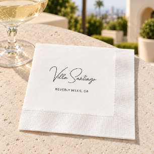 Personalized Modern Name of Home Residence Napkin