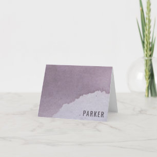 Personalized Modern Name Purple Watercolor Thank You Card