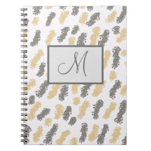 Personalized Modern NotebookTaupe Grey Swish Notebook