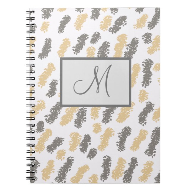 Personalized Modern NotebookTaupe Grey Swish  Notebook (Front)