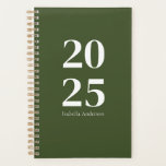Personalized Modern Olive Green Monthly/Weekly Planner<br><div class="desc">Stay organized and stylish with our Personalized Minimal Modern Chic Trendy Olive Green Monthly/Weekly Planner. This elegant planner features a sleek terracotta cover, perfect for adding a touch of sophistication to your daily routine. Inside, you'll find spacious monthly and weekly layouts designed to help you personal or business planning or...</div>