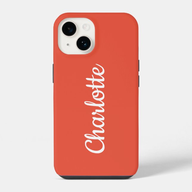 Personalized Modern Orange iPhone Case (Back)