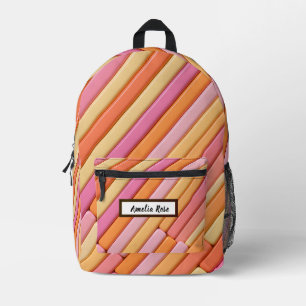 Personalized Modern Pastel Geometric Abstract Printed Backpack