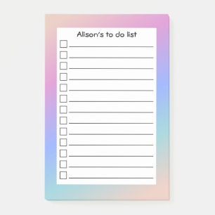 Personalized Modern Pastel Gradient To Do List Post-it Notes