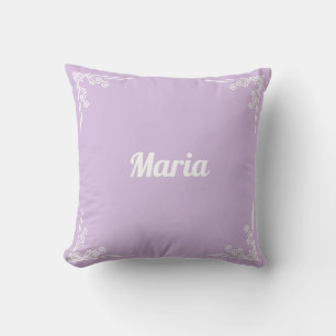 Personalized Modern Pastel Purple Typography Name Throw Pillow