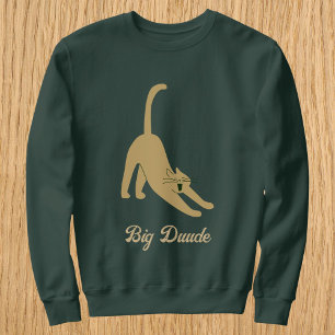 Personalized Modern Pet Humor Classy Green Cat Mom Sweatshirt