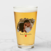 Personalized Modern Photo Beer Glass - Unique Gift