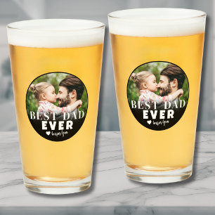 Personalized Modern Photo Best Dad Glass