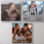 Personalized Modern Photo Collage Acrylic Photo Tile<br><div class="desc">Capture your cherished moments with a personalized custom photo tile. This exquisite tile showcases a heartwarming images of a happy couple, with their pet, their names elegantly inscribed beneath. But the beauty doesn't end there – this tile is a canvas for your own memories. Simply replace the photo with your...</div>