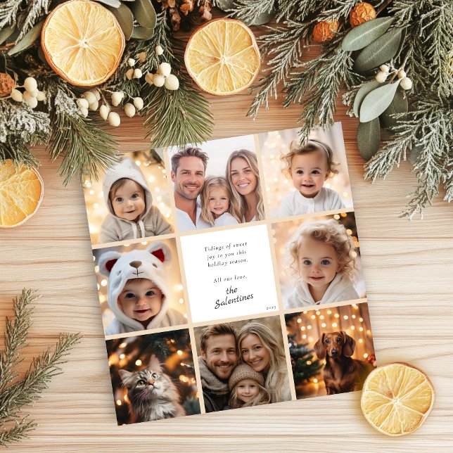 Personalized Modern Photo Collage Christmas Holiday Card (Personalized Modern Photo Collage Christmas Holiday Card)