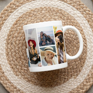 Personalized Modern Photo Collage Gift Coffee Mug