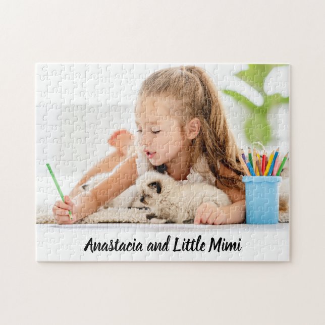 Personalized modern photo gift jigsaw puzzle (Horizontal)