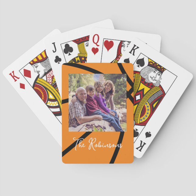 Personalized Modern Photo Template Playing Cards (Back)