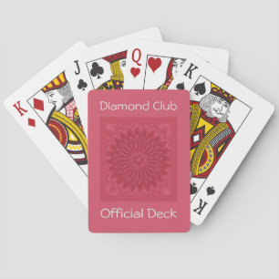 Personalized Modern Pink Abstract Flower Art Print Playing Cards