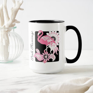 Personalized Modern Pink Flamingo Mug