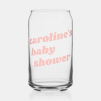 Personalized Modern Pink Retro Favour Baby Shower 