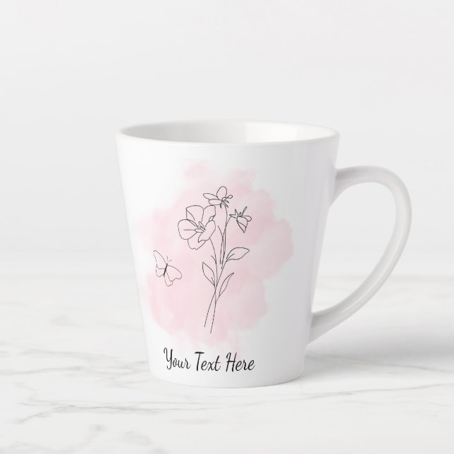 Personalized Modern Pink Watercolor Coffee Mug (Right)
