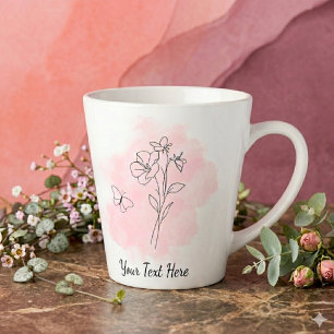 Personalized Modern Pink Watercolor Coffee Mug