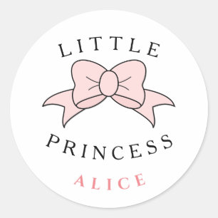 Personalized Modern Princess Baby Girl Classic Round Sticker
