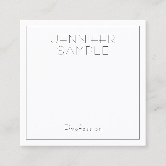 Personalized Modern Professional Elegant Template Square Business Card (Front)