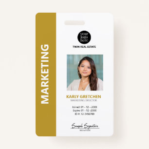 Personalized Modern Professional Employee ID Gold Badge
