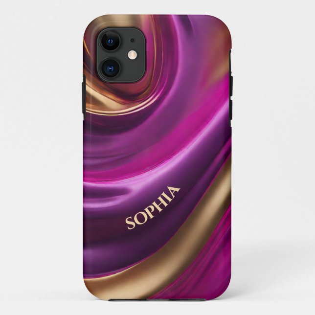 Personalized Modern-Purple Pink and Gold- Case-Mate iPhone Case (Back)