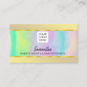 Personalized Modern QR Code Logo Holograph Beauty Business Card