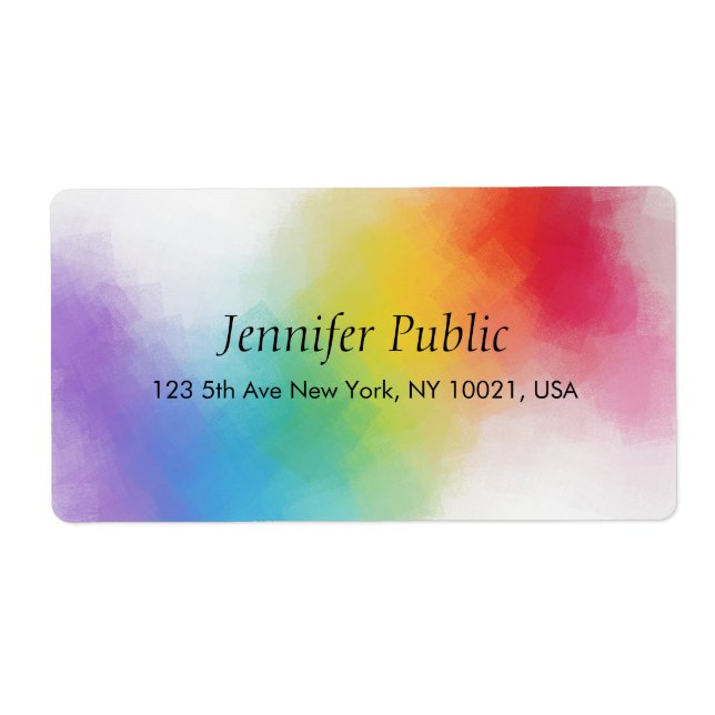 Personalized Modern Rainbow Colours Template (Front)