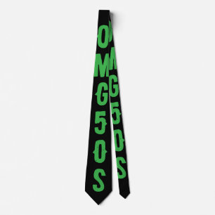 Personalized modern random letters green black tie