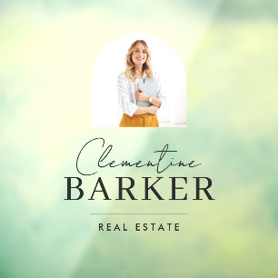 Personalized modern Real Estate Agent Photo Window Cling
