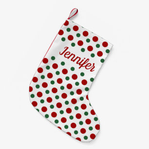 Personalized Modern Red Green Pattern Small Christmas Stocking