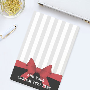 Personalized Modern Red Ribbon and Stripe Post-it Notes
