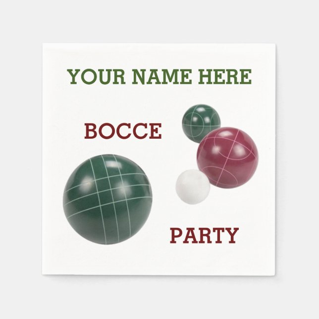 Personalized modern resin bocce balls design napki napkin (Front)