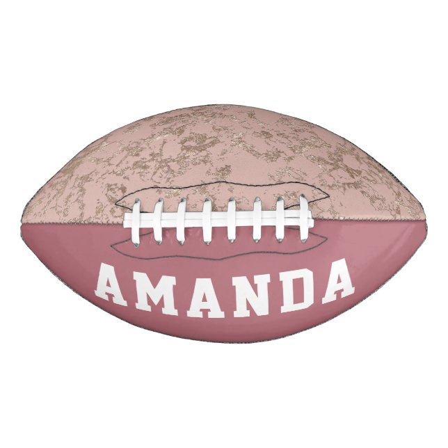Personalized Modern Rose Gold Girl Football (Front)