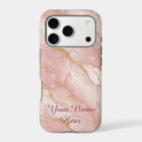 Personalized Modern Rose Quartz Marble Gold