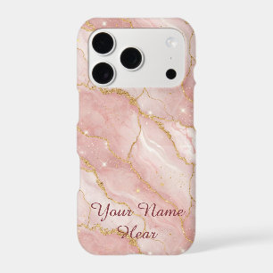 Personalized Modern Rose Quartz Marble Gold
